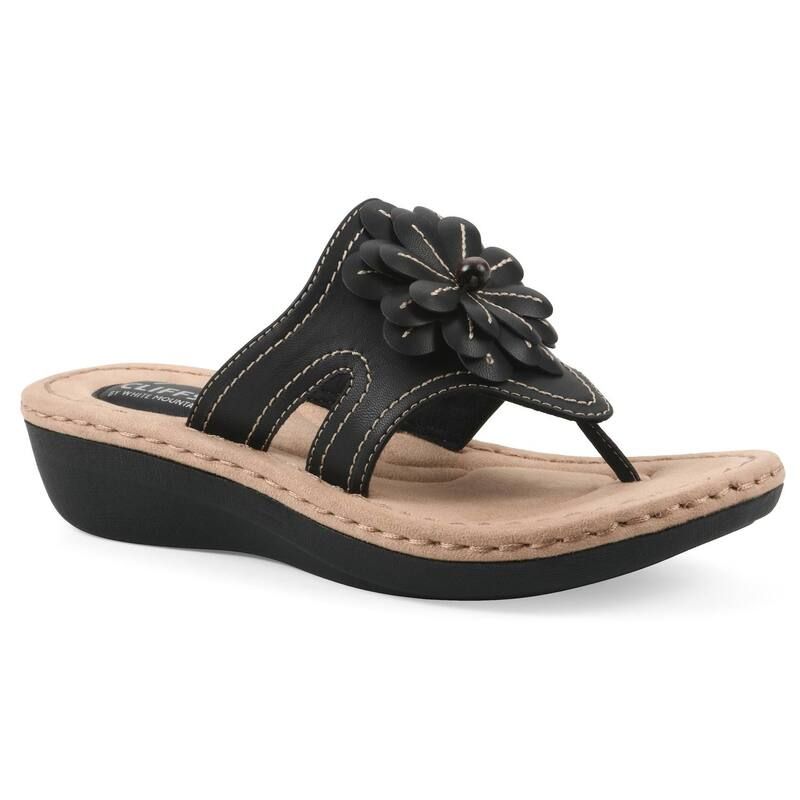 クリフバイホワイトマウンテン レディース シューズ サンダル Cliffs by White Mountain Cashlyn Womens Flower Slide Sandals Black Bu