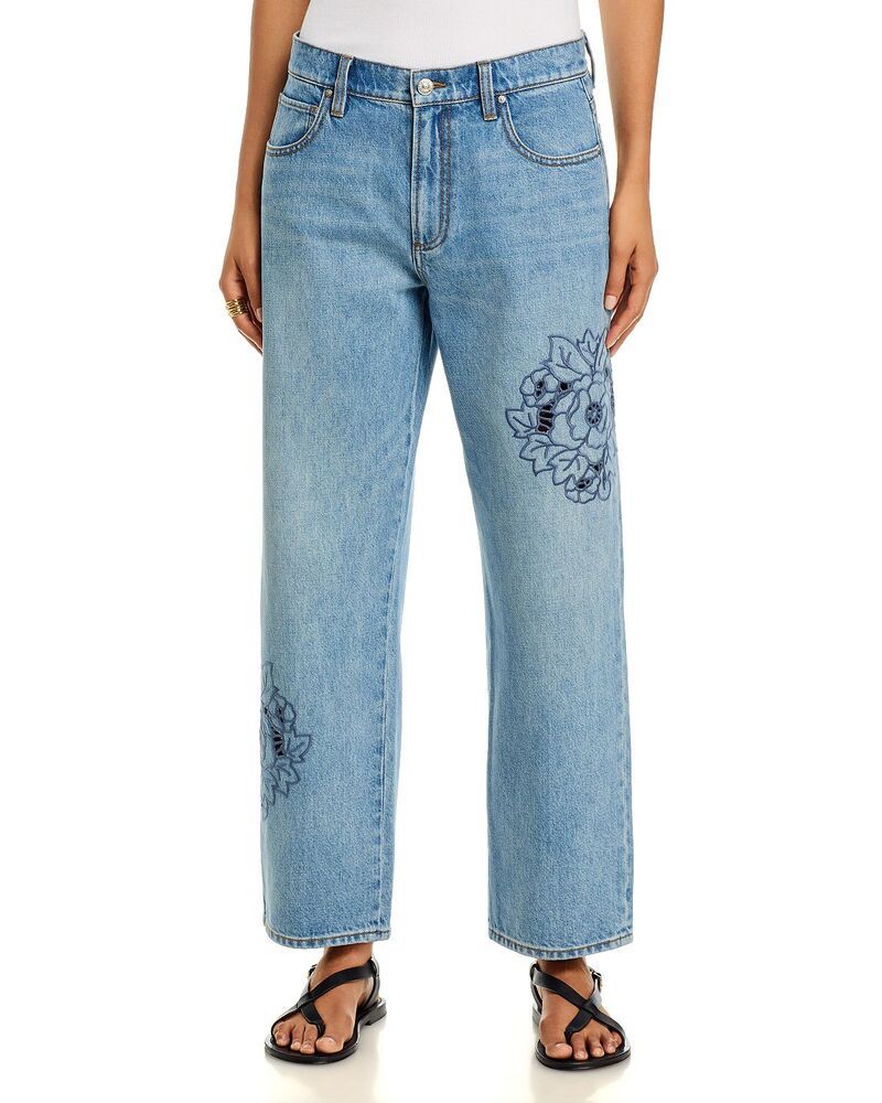 ペイジ レディース ボトムス デニムパンツ 刺繍 アンクル ジーンズ PAIGE Rylann High Rise Ankle Straight Jeans in Sail On Embroidere
