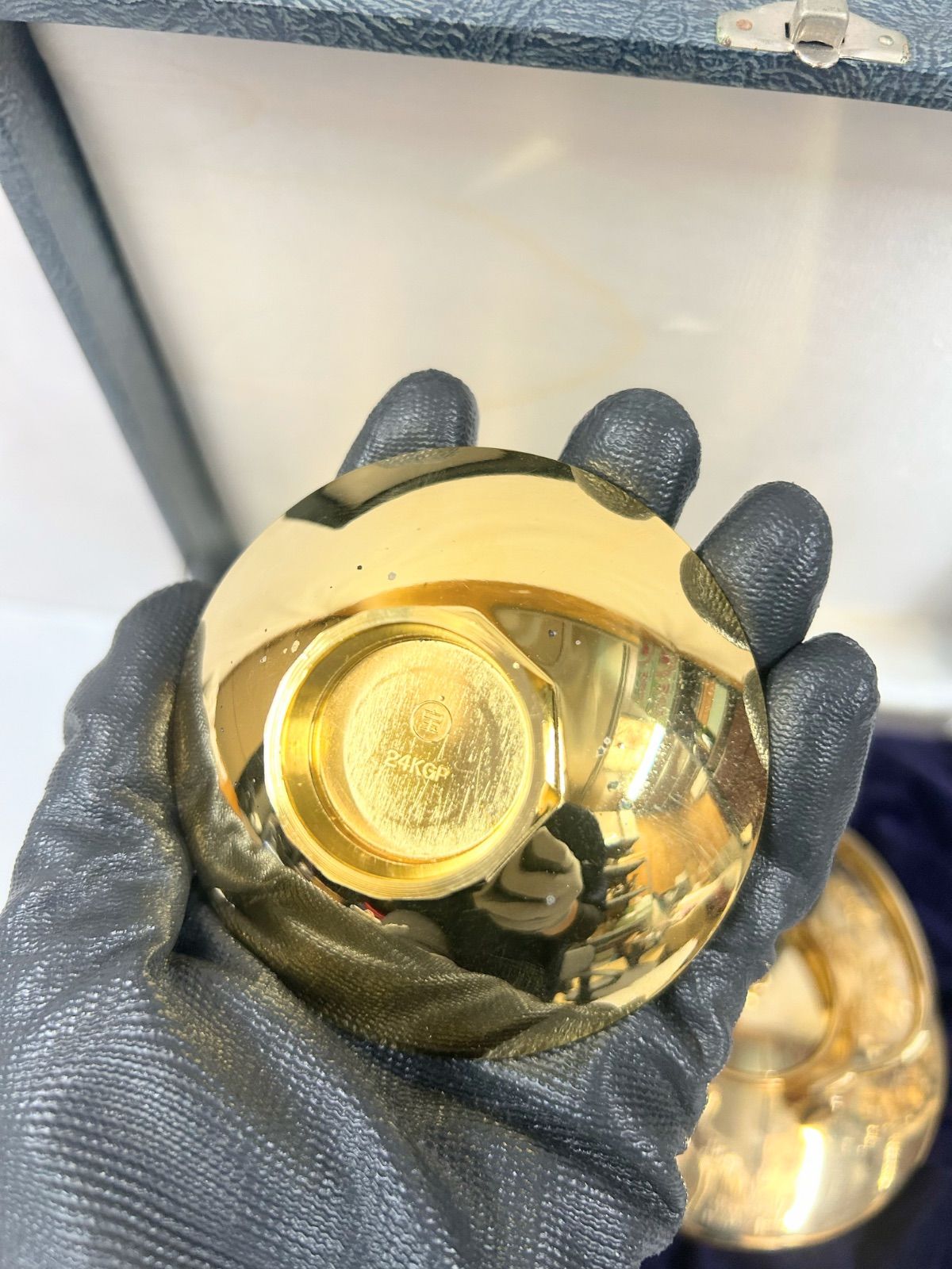 訳あり】豪華 24KGP 金メッキ お屠蘇セット 銚子 盃2客 酒器揃え