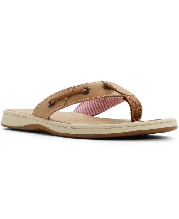 スペリー レディース シューズ サンダル Sperry Womenseafish Flip Flop Sandals Tan Red Stripe レッド