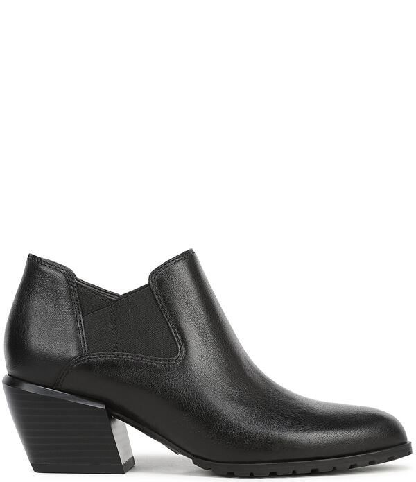 バイオニック レディース シューズ ブーツ・レインブーツ レザー ヒール Vionic Bethany Leather Stacked Heel Booties Black ブラック