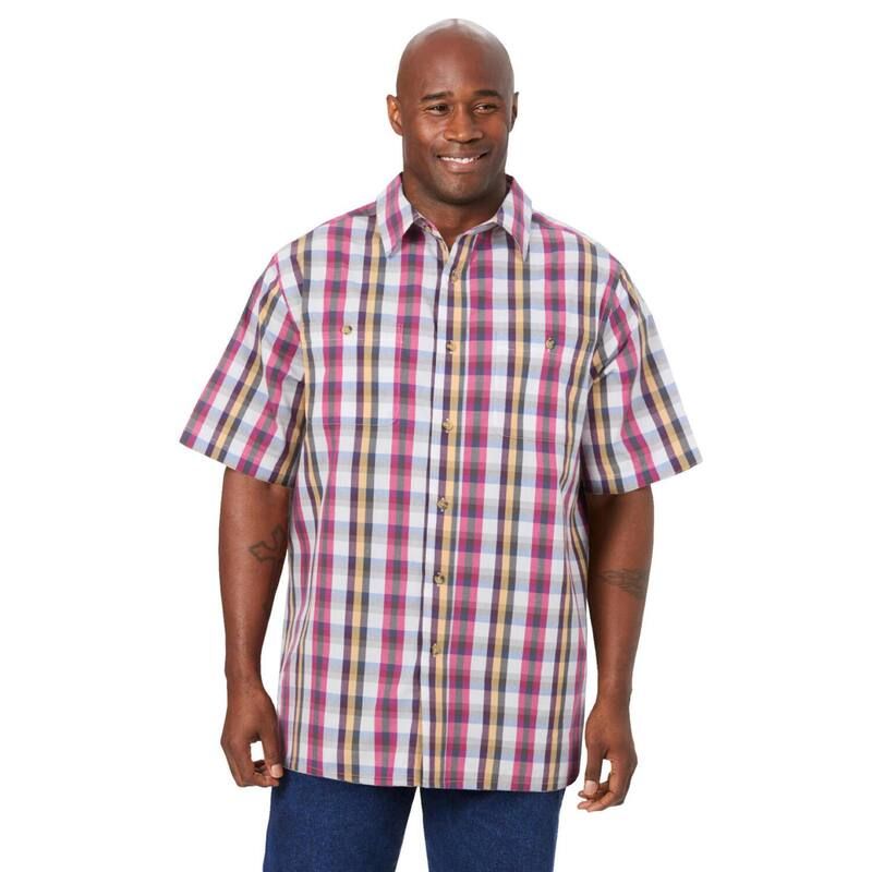 キングサイズ レディース トップス Tシャツ ボタンダウン プリントール ダウン KingSize Mens Big Tall WrinkleResistant Short Sleeve Button