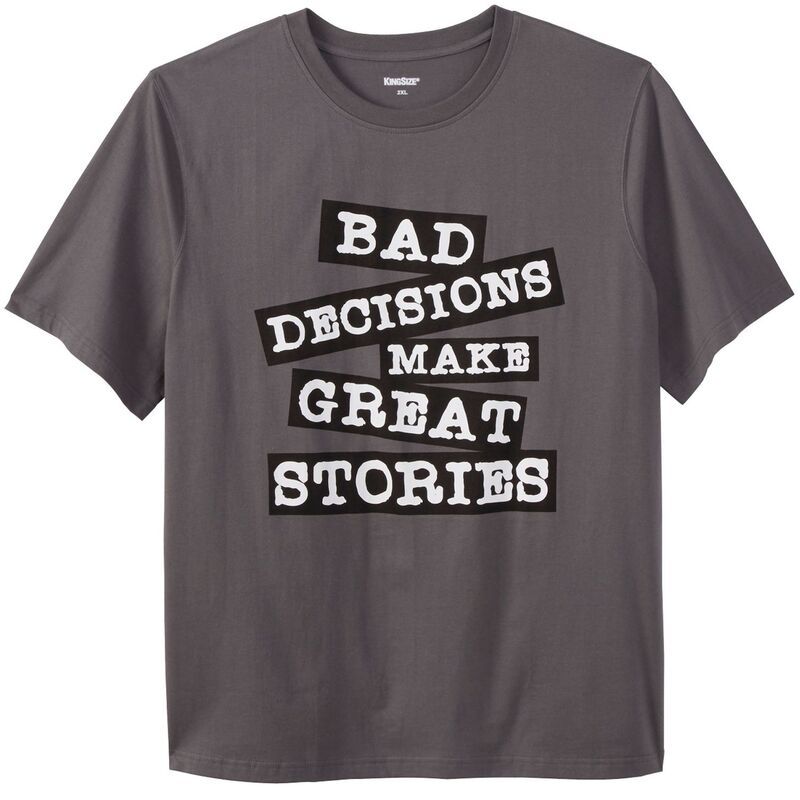キングサイズ レディース トップス Tシャツ トール グラフィック KingSize Mens Big Tall Slogan Graphic TShirt Badecisions