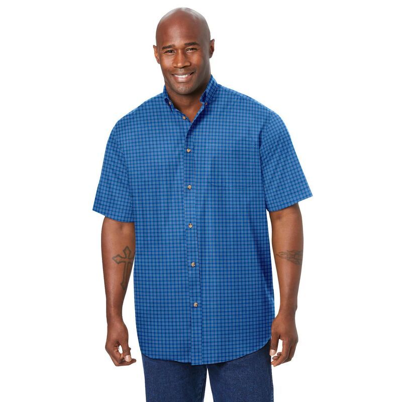 キングサイズ レディース トップス Tシャツ トール KingSize Mens Big Tall Short Sleeve WrinkleFree Sport Shirt Atlanticheck