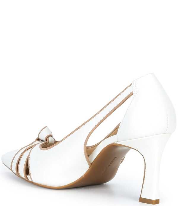 アレックスマリー レディース シューズ ヒール カットアウト レザー Alex Marie Harvie Leather Knotted CutOut Pumps WhiteDark Sierra T