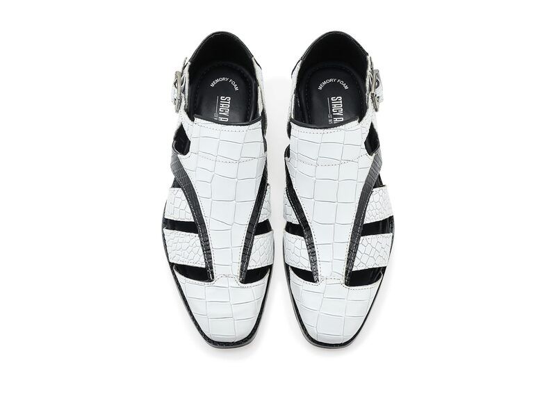 ステイシーアダムス メンズ シューズ サンダル Stacy Adams Calandro City Sandal BlackWhite ホワイト ステイシーアダムス メンズ シューズ サンダル Stacy Adams Calandro City Sandal BlackWhite ホワイト