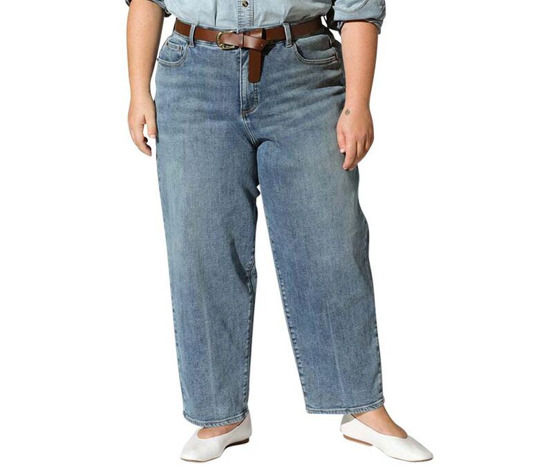 ユニバーサル スタンダード レディース ボトムス デニムパンツ プラスサイズ ジーンズ Universal Standard Womens Plus Lou High Rise Barreleg Je