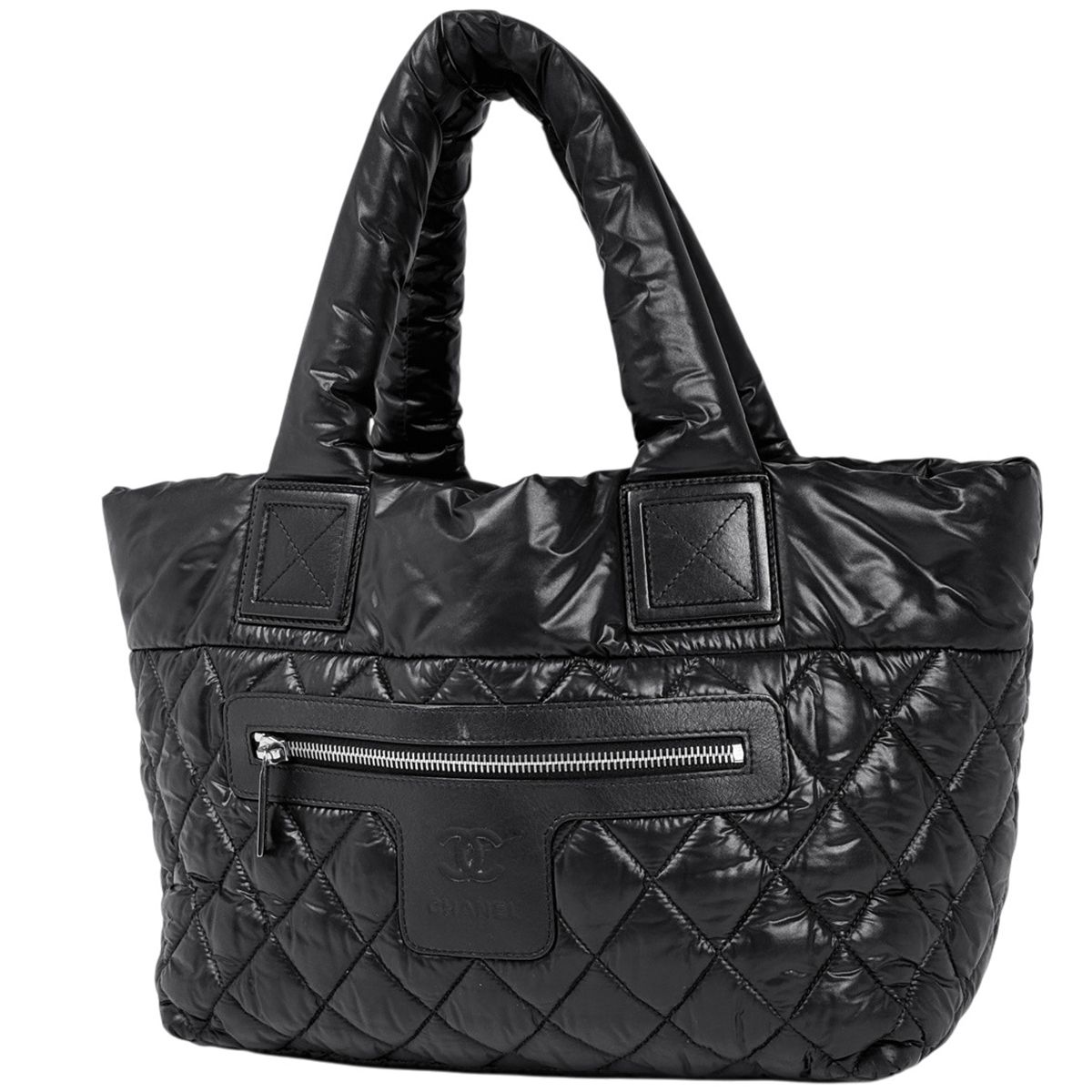 シャネル CHANEL コココクーン スモール トートバッグ ココマーク ハンドバッグ ナイロン ブラック A48610 レディース 【中古】 109,000円