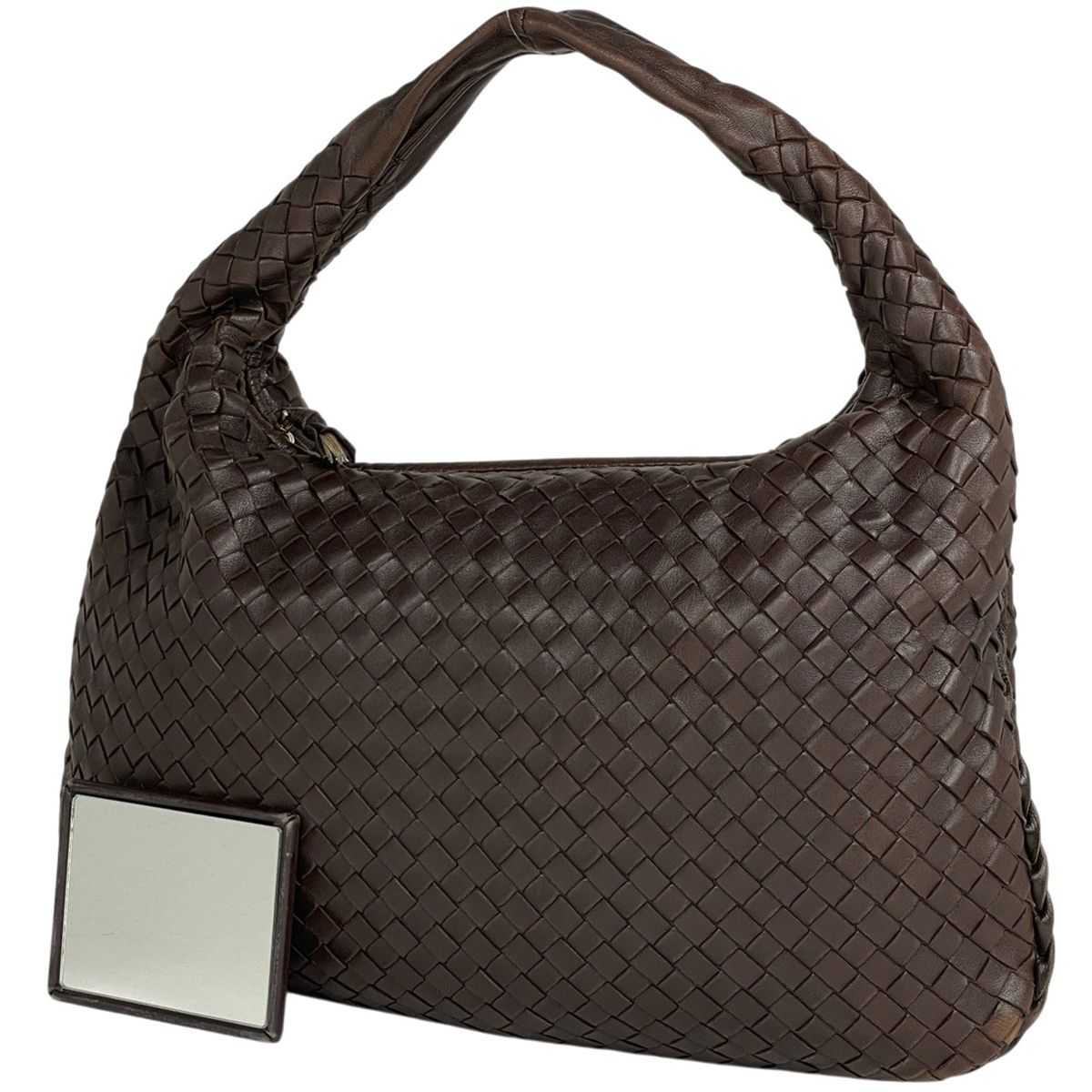ボッテガヴェネタ BOTTEGAVENETA イントレチャート ショルダーバッグ ワンショルダー レザー ブラウン レディース 【中古】