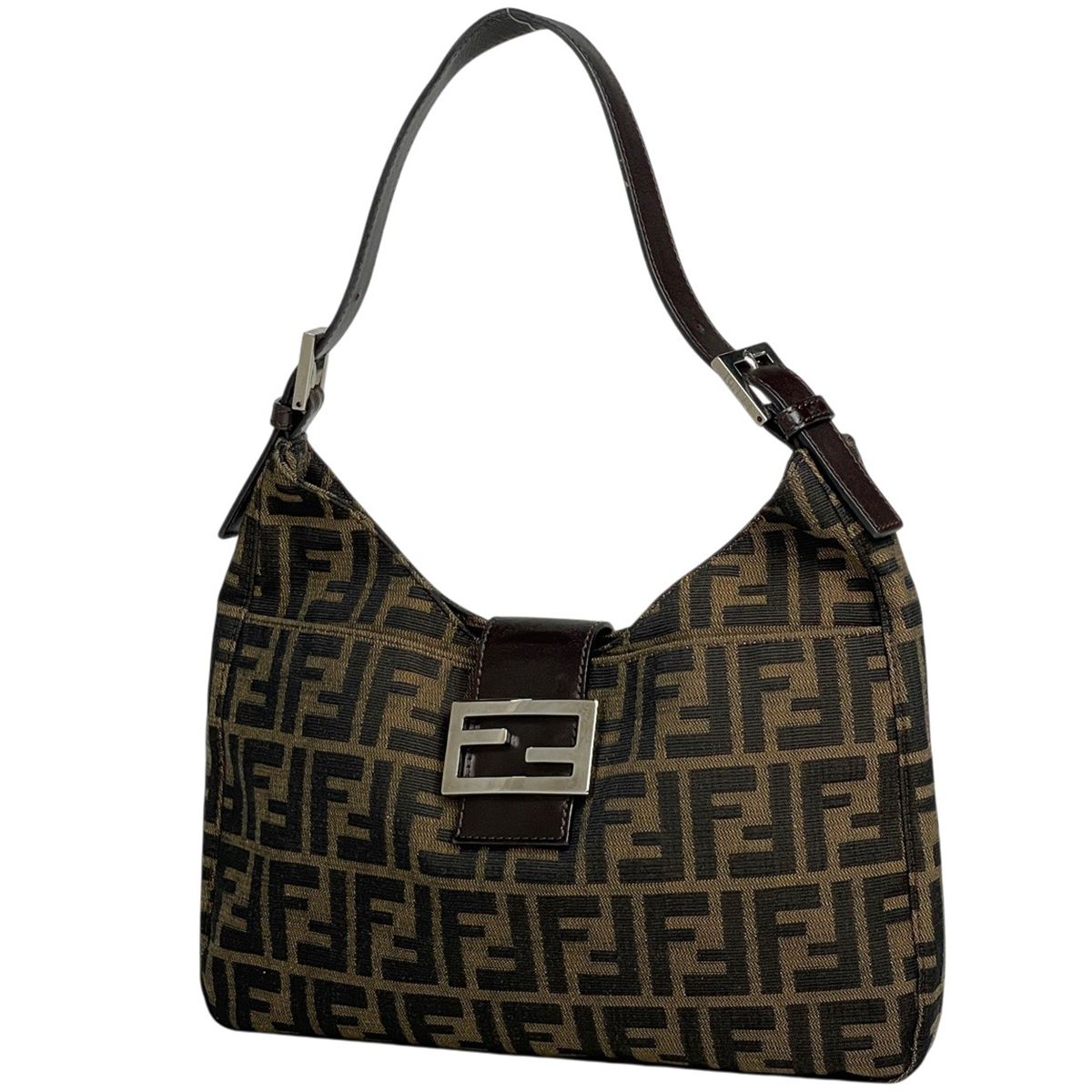 フェンディ FENDI ズッカ柄 ショルダーバッグ ワンショルダー キャンバス ブラウン 26569 レディース 【中古】