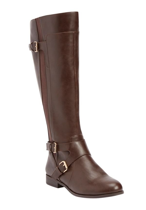 コンフォートビュー レディース シューズ ブーツ・レインブーツ Comfortview The Whitley Wide Calf Boot Brown ブラウン