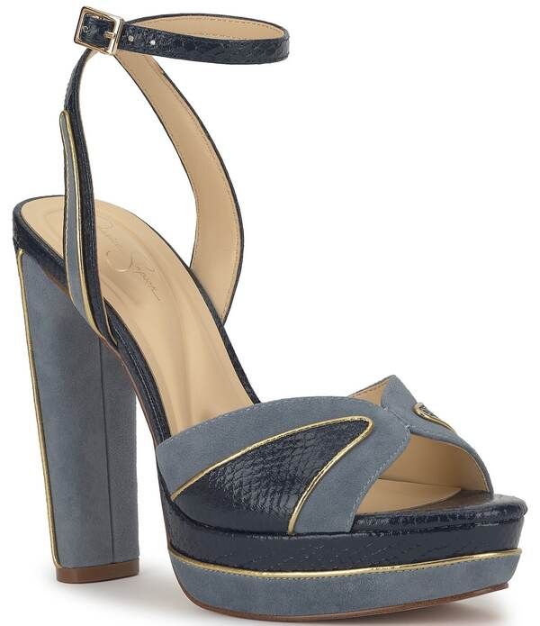 ジェシカシンプソン レディース シューズ サンダル プラットフォーム Jessica Simpson Ivraembossed Platform Dressandals Ash BlueDarknig