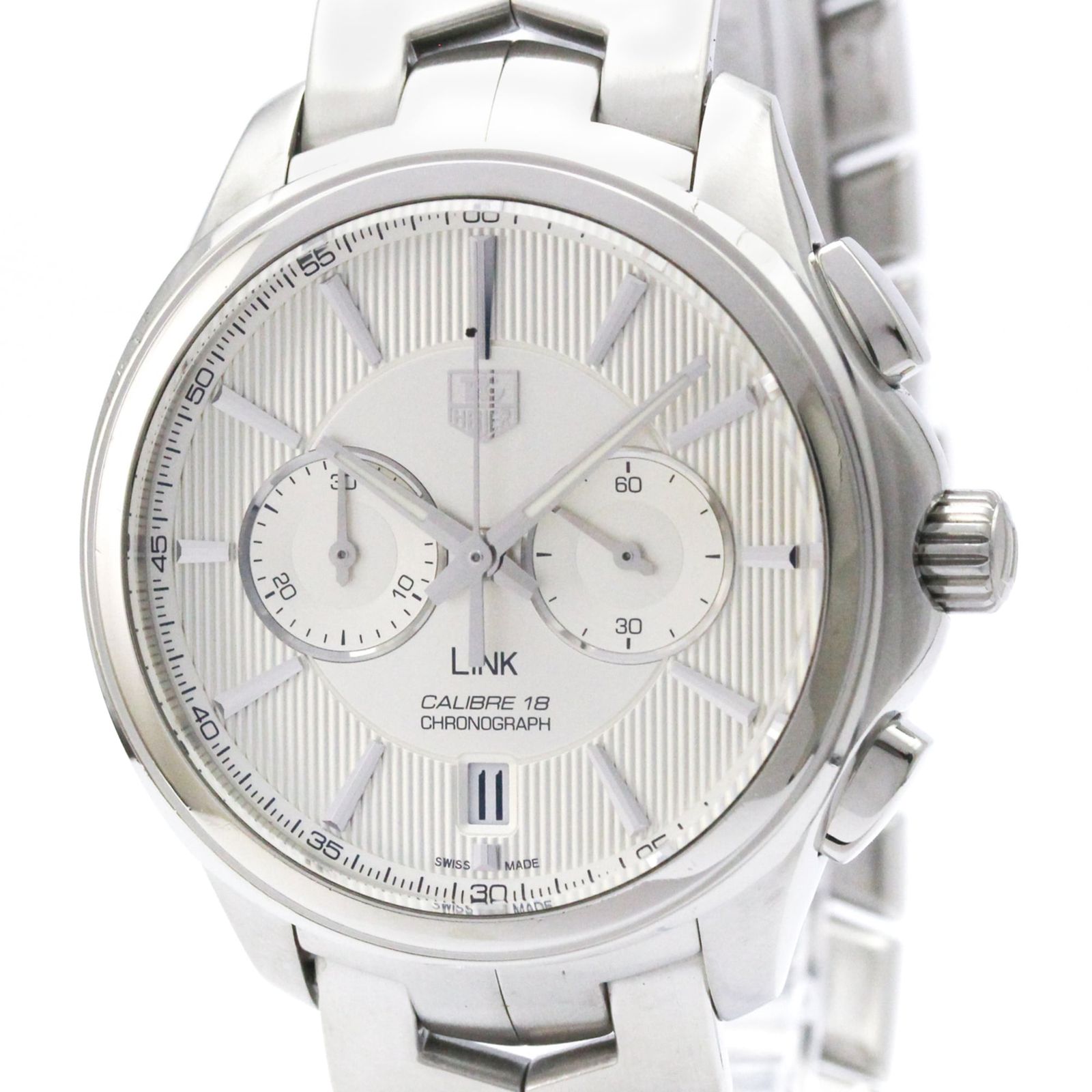 タグホイヤー (TAG HEUER) リンク キャリバー 18 クロノグラフ ステンレススチール 自動巻き メンズ 時計 CAT2111 (外装仕上げ済み)