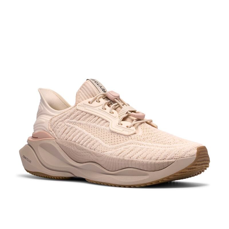 クラークス レディース シューズ スニーカー Clarks Pace Rise Light Sand Textile サンド