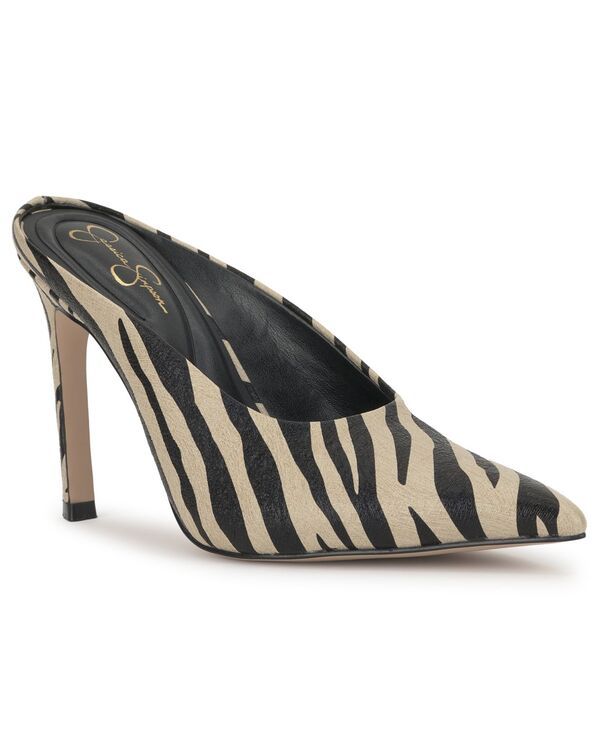 ジェシカシンプソン レディース シューズ パンプス Jessica Simpson Womens Wilix Pointed Toe Mule Pumps Bone Combo Zebra アニマル