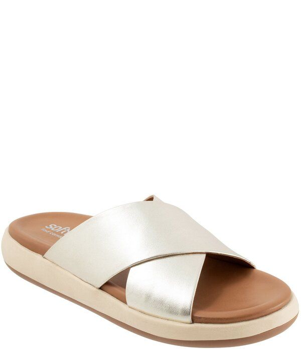 ソフトウォーク レディース シューズ パンプス サンダル レザー Softwalk Jesi 20 Leather Cross Band Sandals Champagne シャンパン
