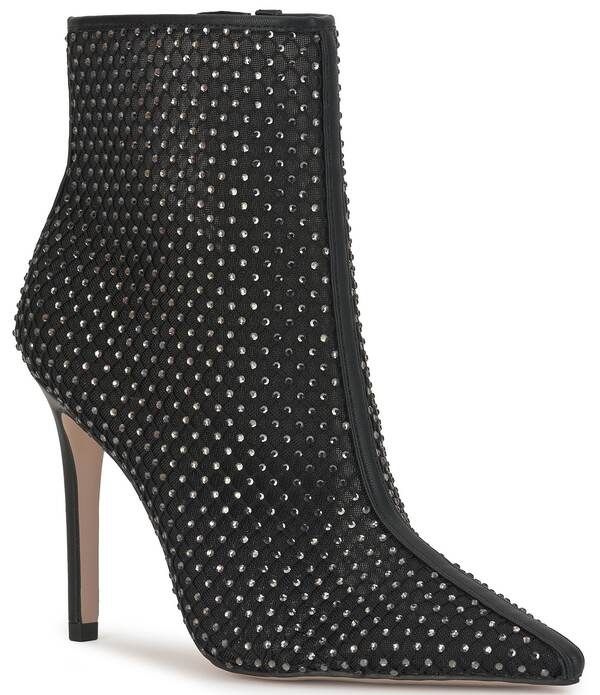ジェシカシンプソン レディース シューズ ブーツ・レインブーツ Jessica Simpson Pazra Rhinestonembellished Stiletto Booties Black ブラ