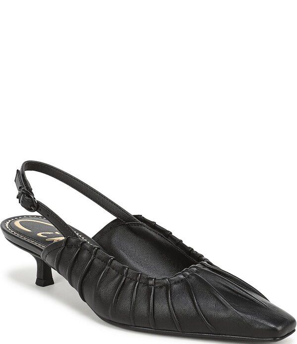 サムエデルマン レディース シューズ ヒール ギャザー Circus NY by Sam Edelman Katia Ruched Slingbackitten Heel Pumps Black ブラ