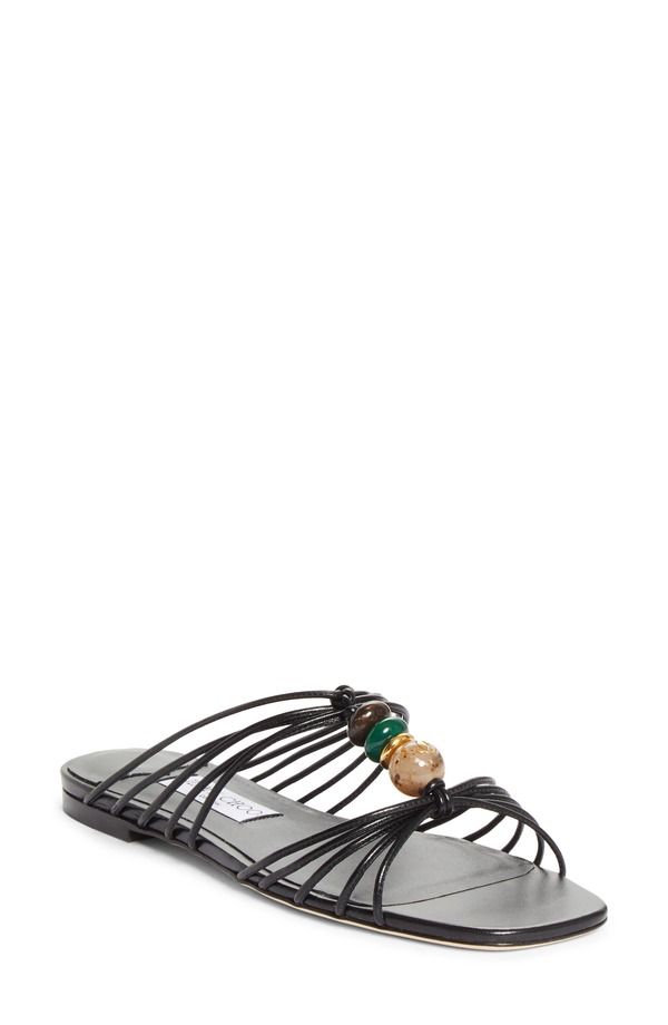 ジミーチュー レディース シューズ スニーカー サンダル Jimmy Choo Lova Beaded Slide Sandal Women BLACK MIX ブラック