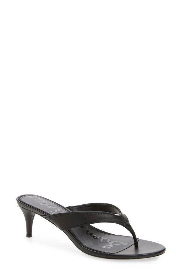 サムエデルマン レディース シューズ サンダル レザー Sam Edelman Amie Leather Thong Sandal Women BLACK ブラック