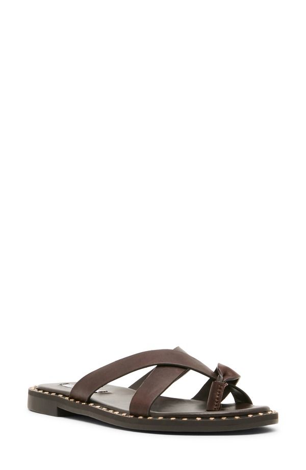 スティーブ マデン レディース シューズ サンダル Steve Madden Brutuslide Sandal Women BROWN LEATHER ブラウン