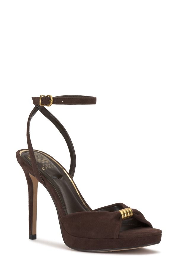 ヴィンスカムート レディース シューズ ヒール サンダル アンクル Vince Camuto Nealankle Strap Sandal Women BROWNIE