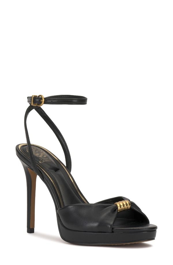 ヴィンスカムート レディース シューズ ヒール サンダル アンクル Vince Camuto Nealankle Strap Sandal Women BLACK ブラック