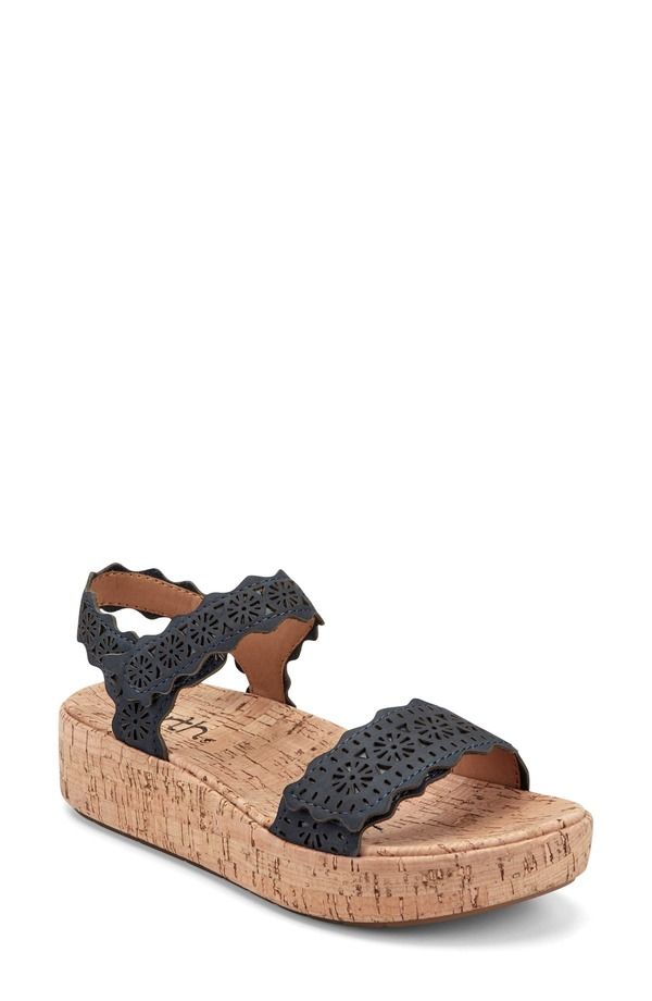 アース レディース シューズ サンダル プラットフォーム アンクル Earth Slatankle Straplatform Sandal Women DARK BLUE ブルー