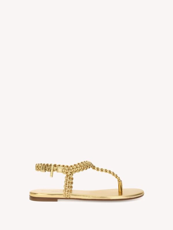 ジャンヴィト ロッシ レディース シューズ スニーカー サンダル Gianvito Rossi Ubud Thong 05 Sandal Women Gold Nappa Leather ゴールド 182,400円
