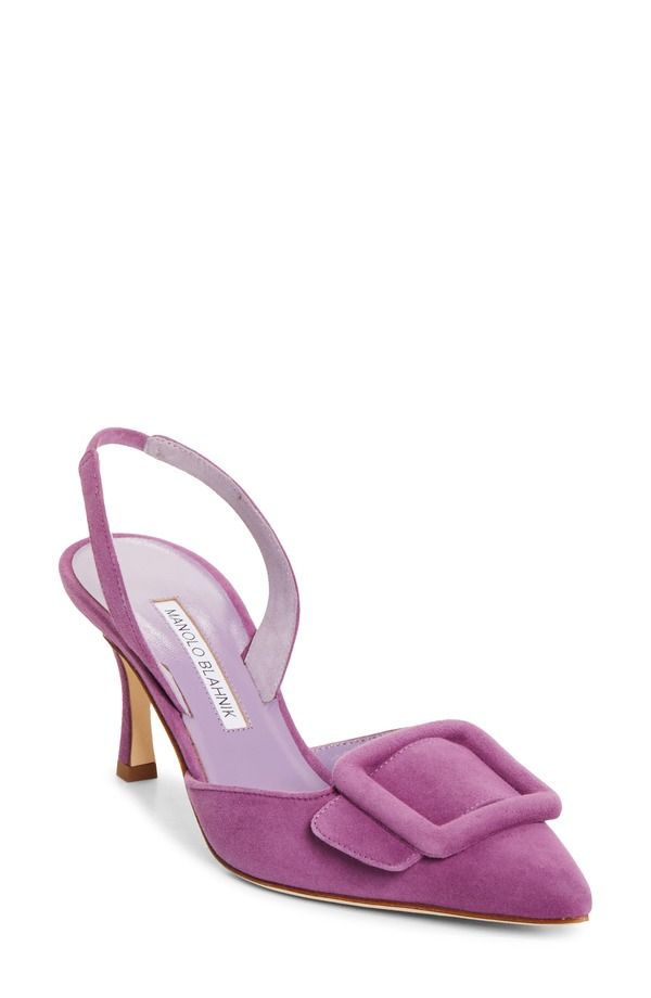 マノロ ブラニク レディース シューズ スニーカー Manolo Blahnik Maysli Buckle Slingback Pum pURPLE パープル