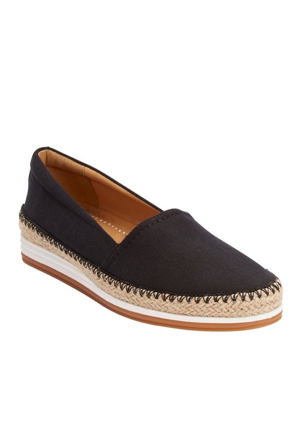 コンフォートビュー レディース シューズ パンプス Comfortview The Spencer Slip On Flat Women BLACK ブラック