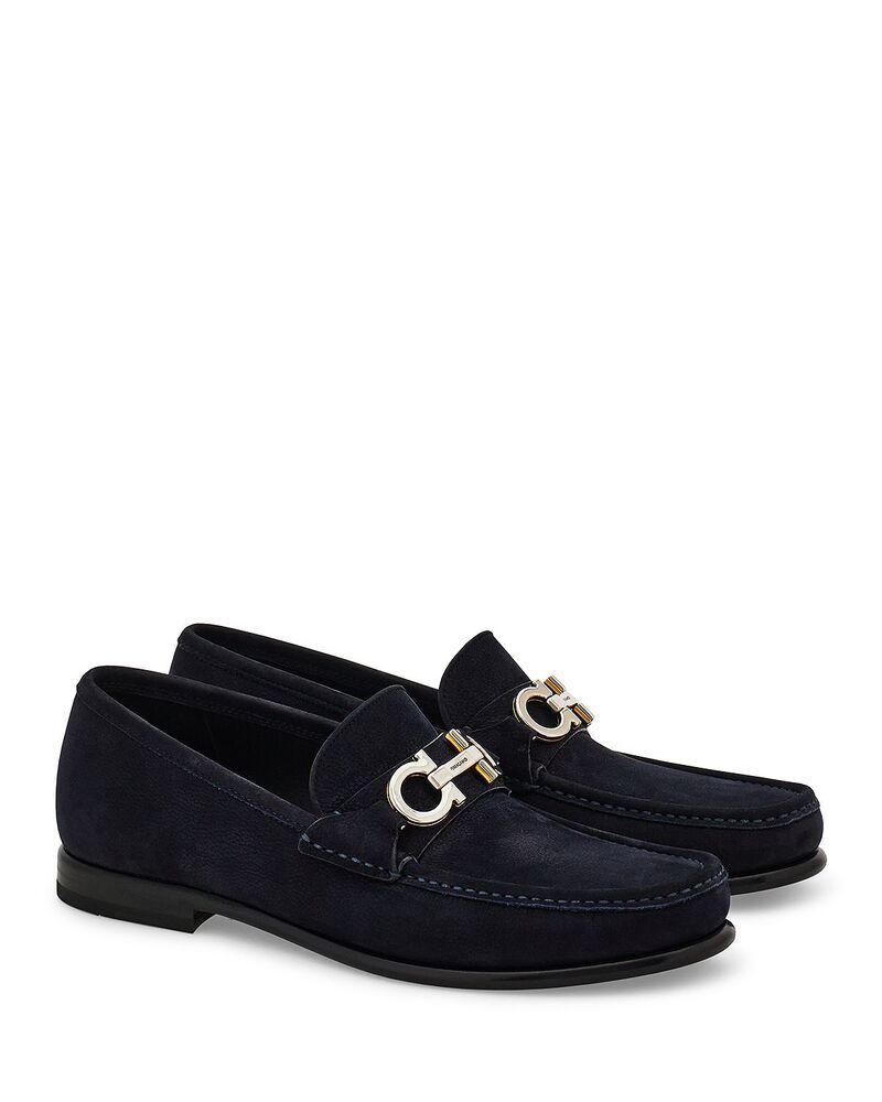 フェラガモ メンズ シューズ スリッポン・ローファー レザー FERRAGAMO Avrileather Loafers Navy ネイビー