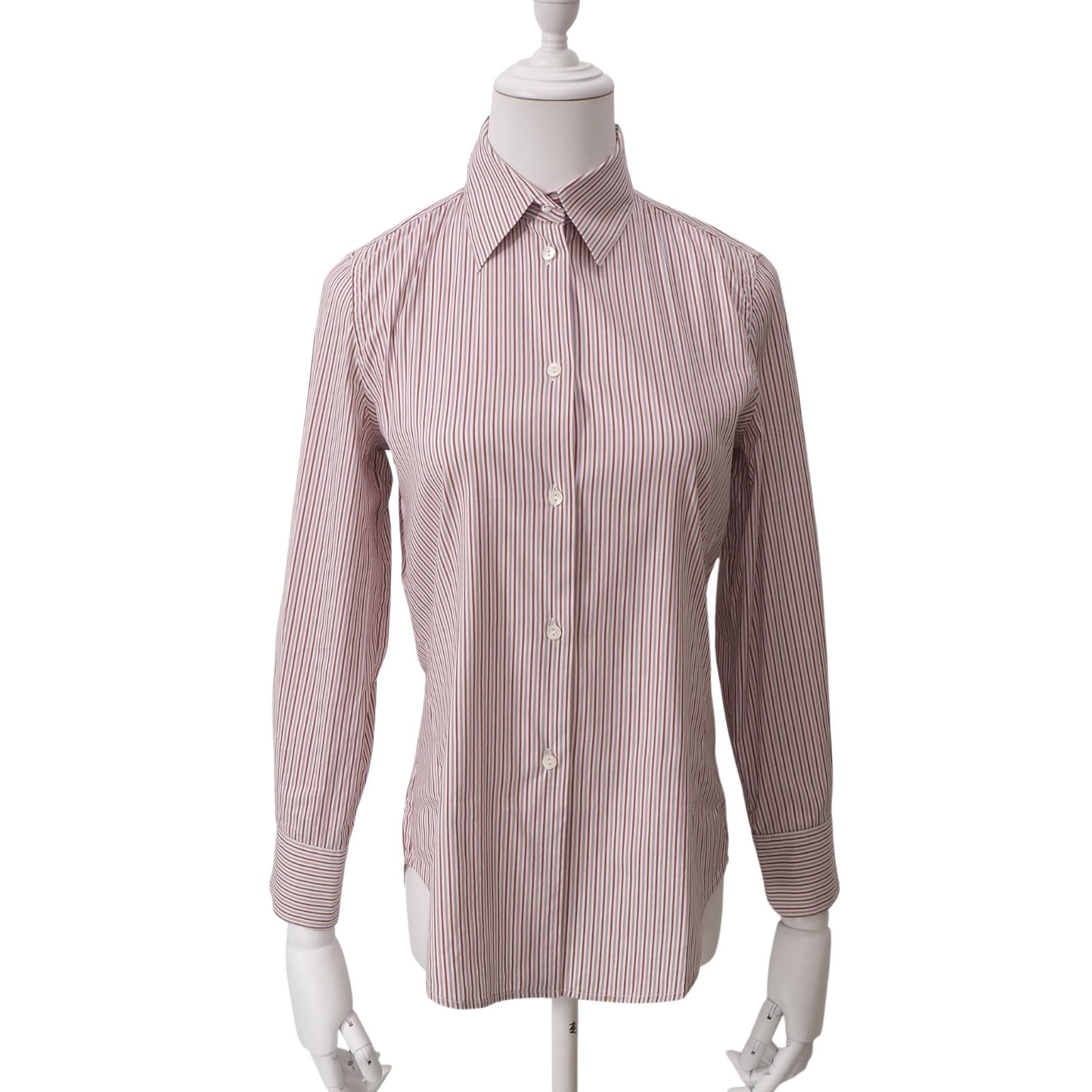 『美品』ロロピアーナLoro Piana 長袖シャツ ピンク イタリア製 美品 ロロピアーナ Loro Piana イタリア製 ストレッチ シャツ ブラウス