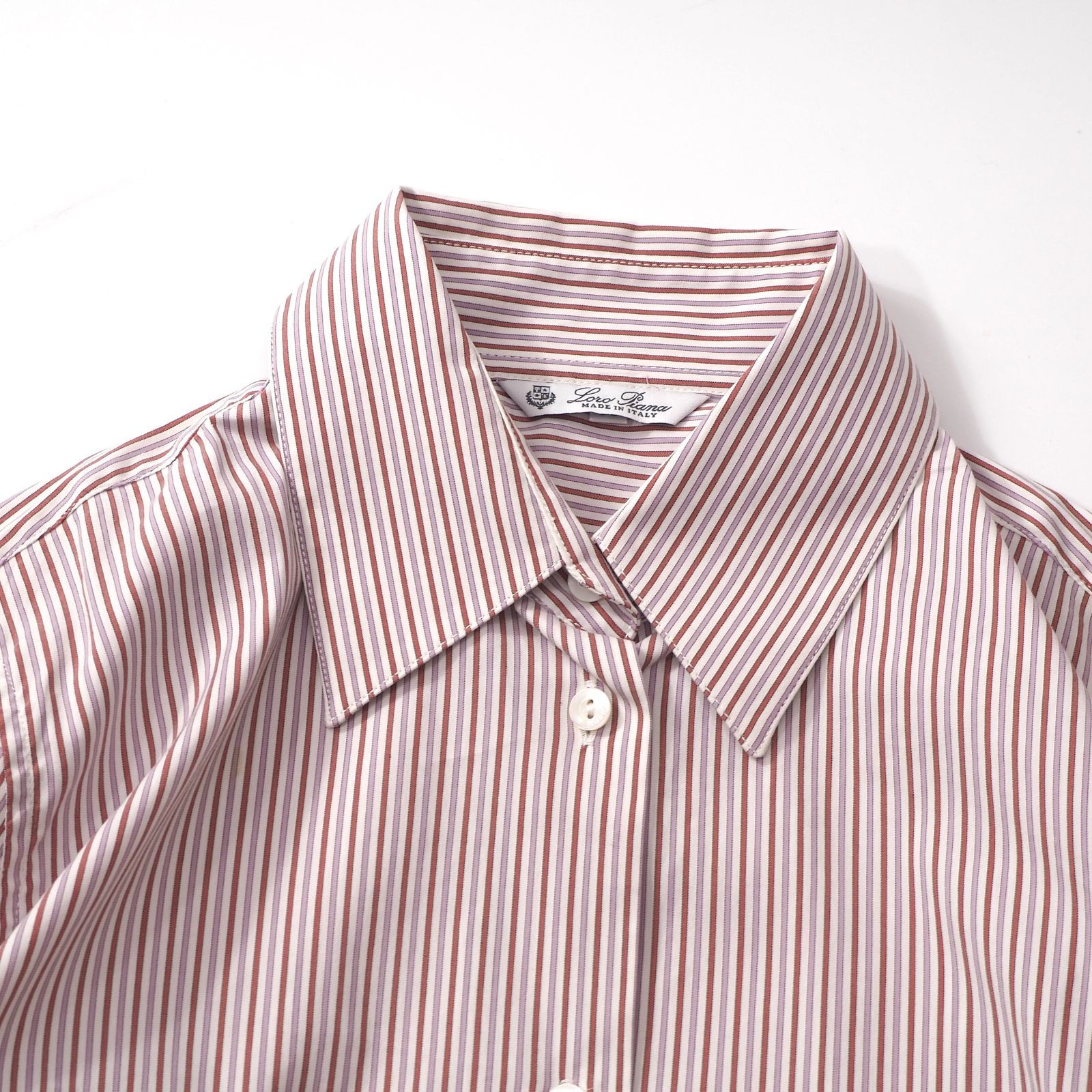 『美品』ロロピアーナLoro Piana 長袖シャツ ピンク イタリア製 美品 ロロピアーナ Loro Piana イタリア製 ストレッチ シャツ ブラウス