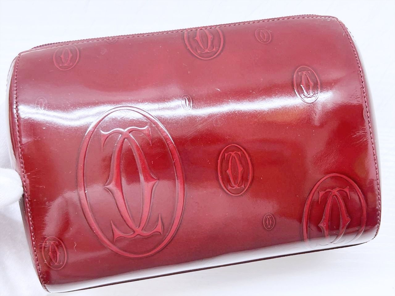 Cartier カルティエ ハッピーバースデー ポーチ 小物入れ レッド