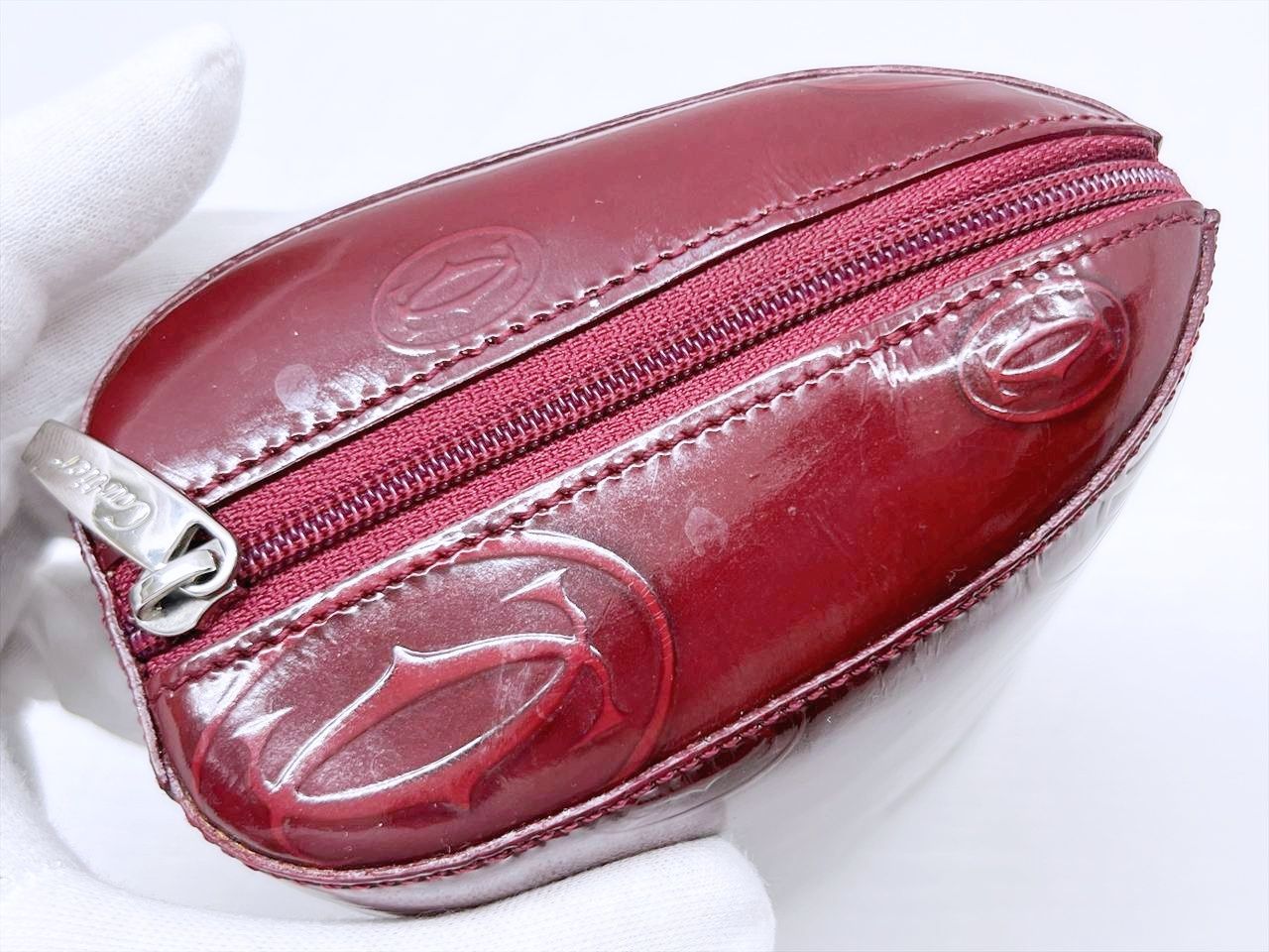 Cartier カルティエ ハッピーバースデー ポーチ 小物入れ レッド
