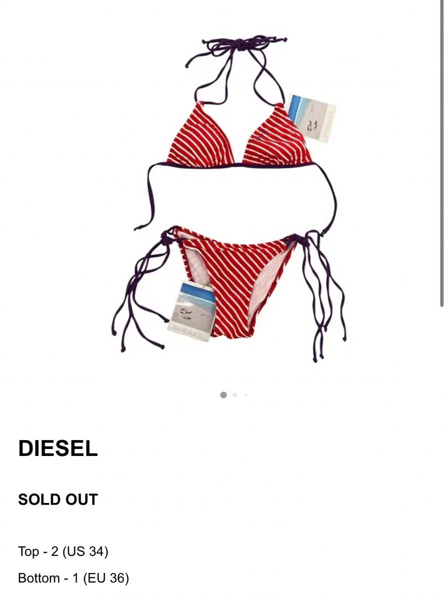 DIESEL レッド ストライプ ビキニ