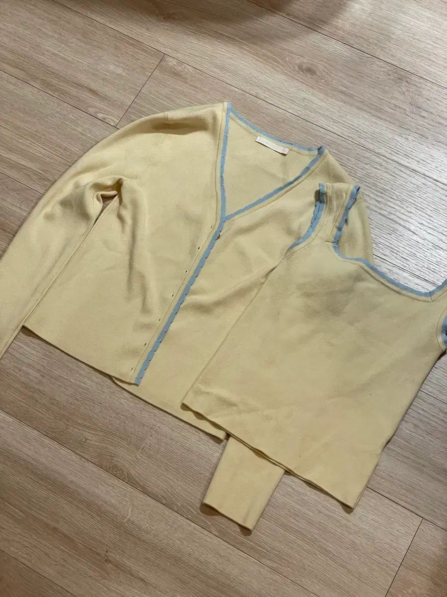 グローブ ノースリーブ ニット カーディガン セット