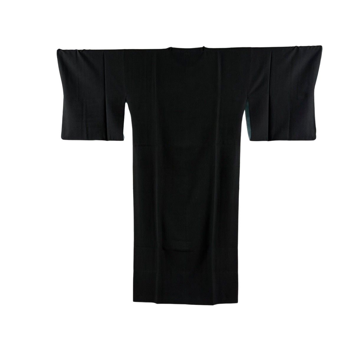 道行 身丈123cm 裄丈63cm S 和装コート 縦縞 墨色 正絹 秀品 【中古】