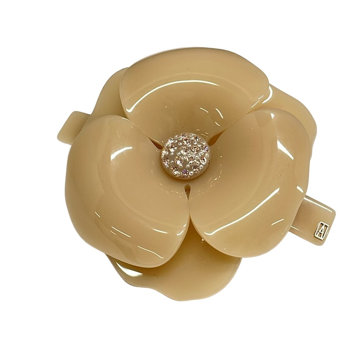 ALEXANDRE de PARIS(アレクサンドル ドゥ パリ) バレッタ美品 - ベージュ×アイボリー×ゴールド フラワー 6,716円