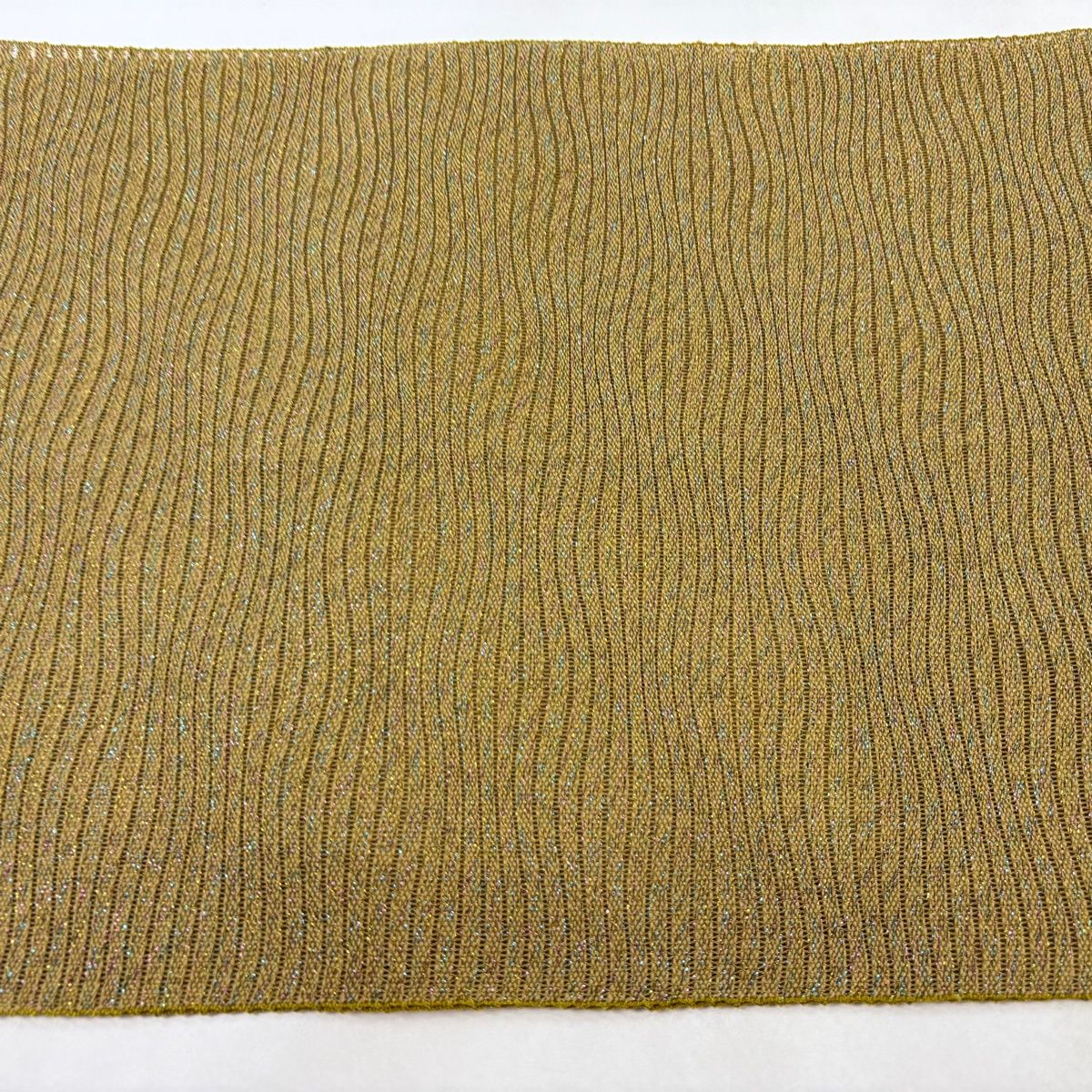 【美品】 名古屋帯 秀品 八寸名古屋帯 夏帯 縞 箔 薄茶色 正絹 【中古】