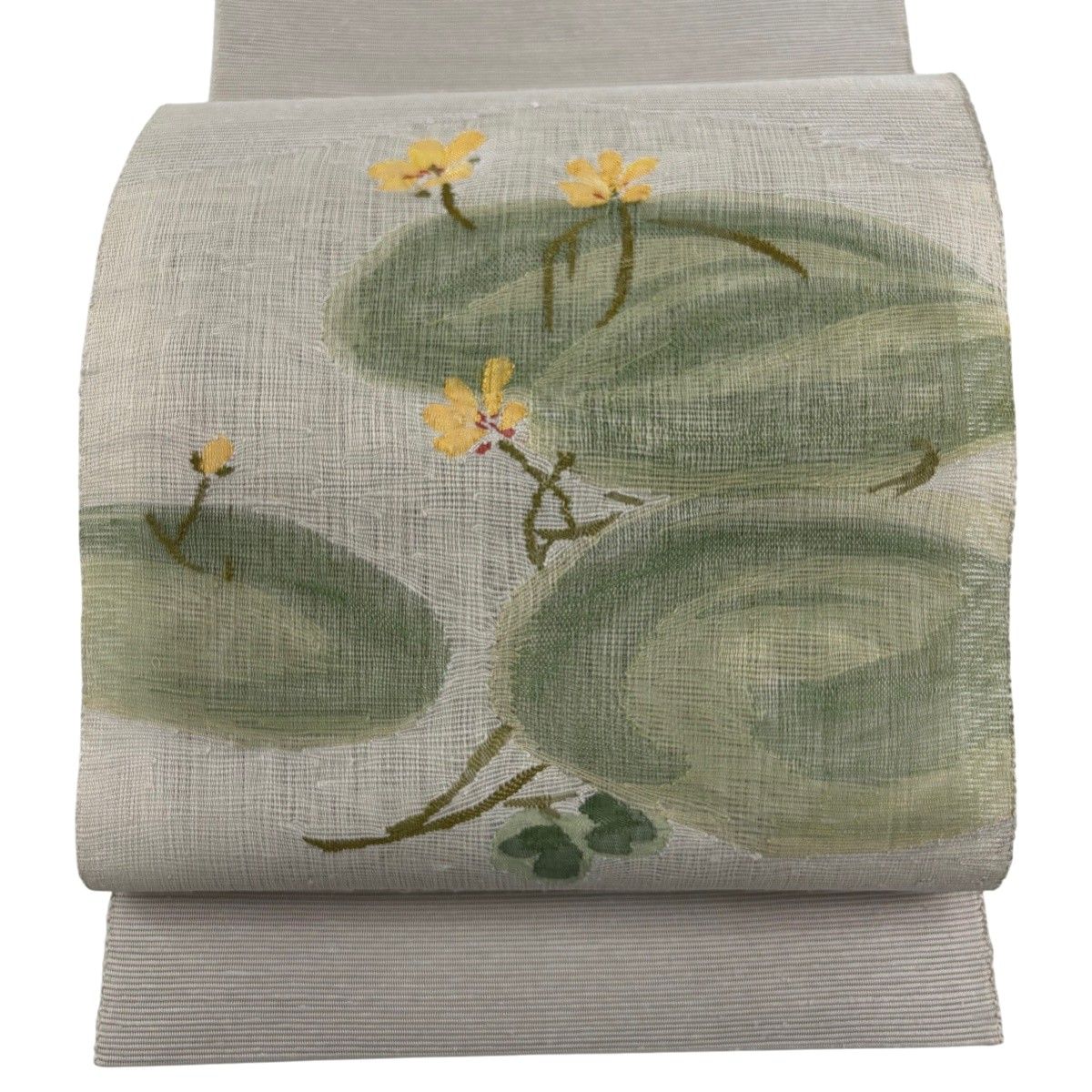 【美品】 名古屋帯 秀品 夏帯 絽 八寸名古屋帯 松葉仕立て 草花 灰色 正絹 【中古】 9,086円