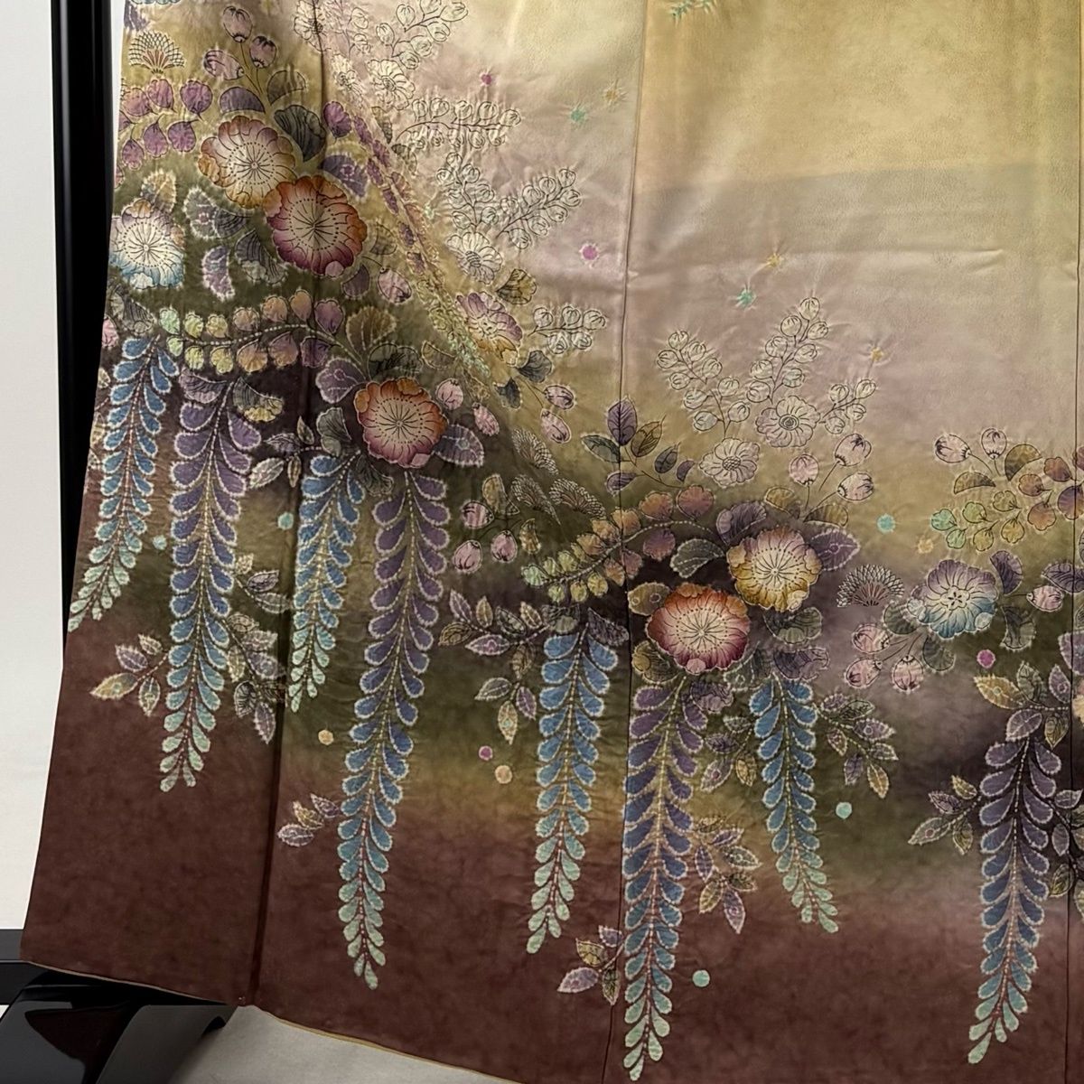 美品】 訪問着 身丈163cm 裄丈65.5cm M 袷 落款 辻が花 銀通し ぼかし