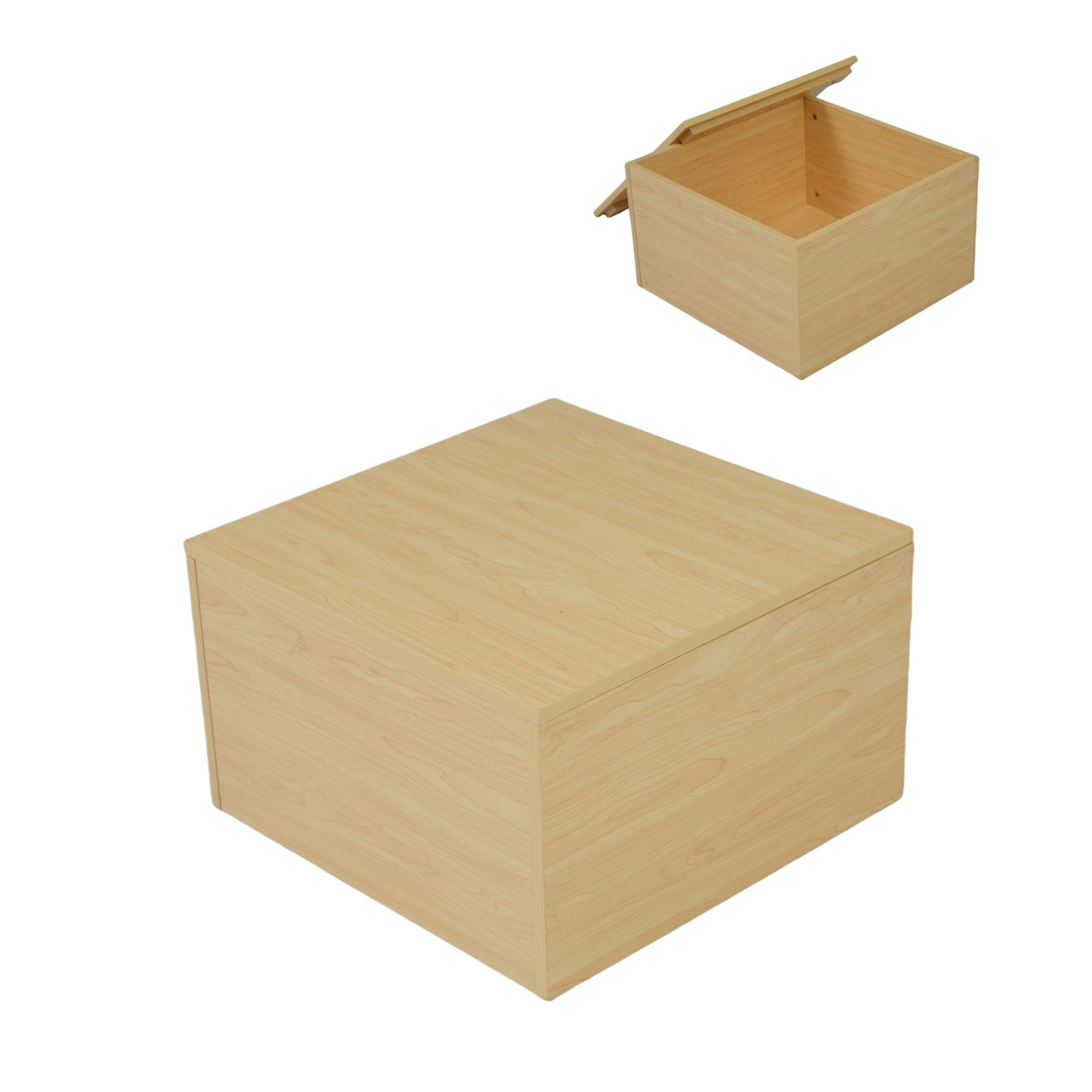 組み合わせ自由自在 収納ボックス 2個セット 独立蓋フタ 50×50×30cm ナチュラル【Natural】
