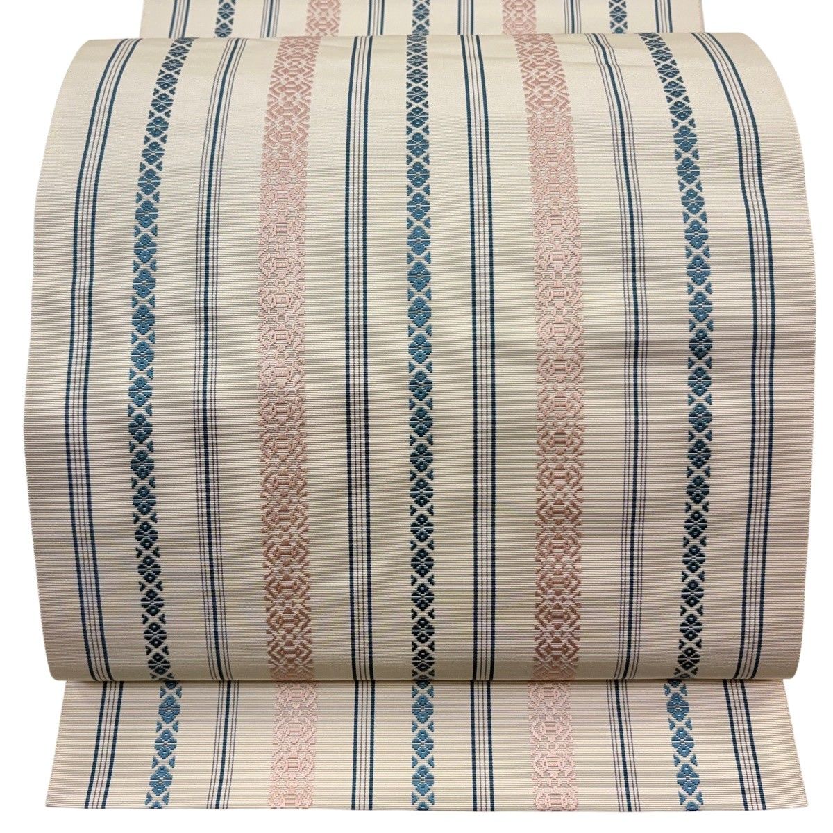 名古屋帯 名品 八寸名古屋帯 トンネル仕立て 献上柄 ベージュ 正絹 【中古】 11,060円