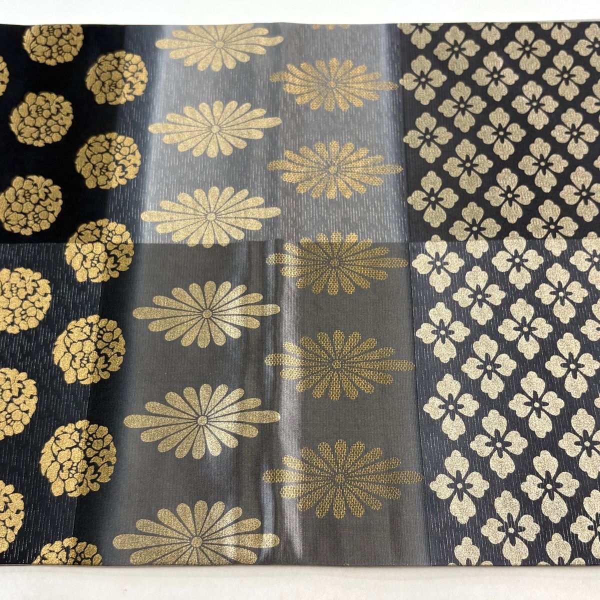 【美品】 袋帯 名品 落款 一期一会 菊 花菱 金銀彩 ぼかし 灰色 六通 正絹 【中古】