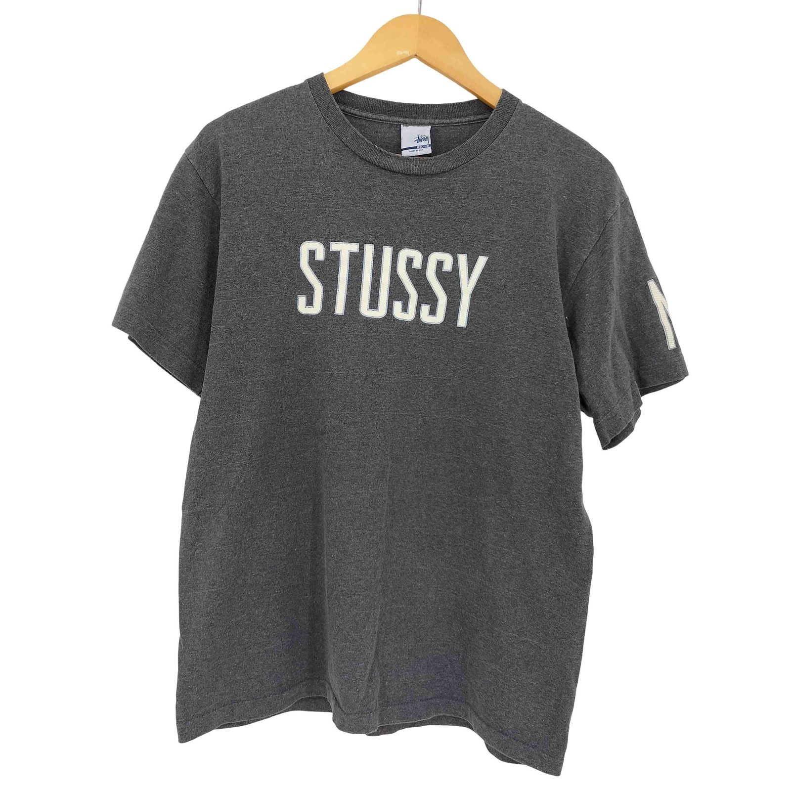 ステューシー Stussy 00s USA製 銀タグ ロゴ刺繍プリント N4 半袖Tシャツ メンズ JPN：M