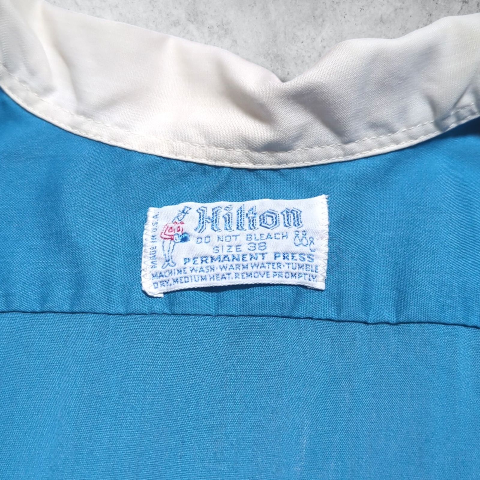 Hilton ヒルトン 70s ボウリングシャツ ボーリングシャツ チェーン刺繍