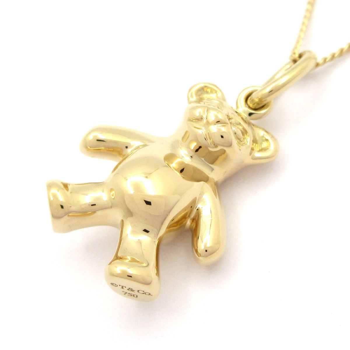 TIFFANY&Co.(ティファニー) ネックレス美品 テディベア K18YG 社外チェーン（K18YG）/クマ