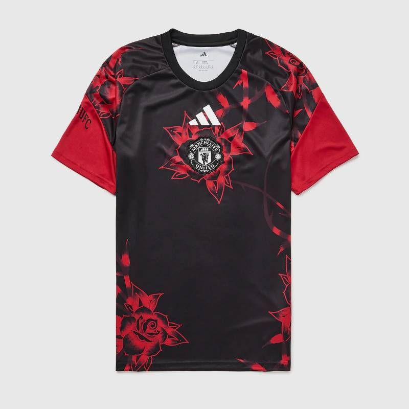【送料無料・匿名配送】adidas アディダス マンチェスターユナイテッド 2026/27 公式 プレマッチ シャツ 赤 黒 ランカシャーローズ 半袖 新品 正規品